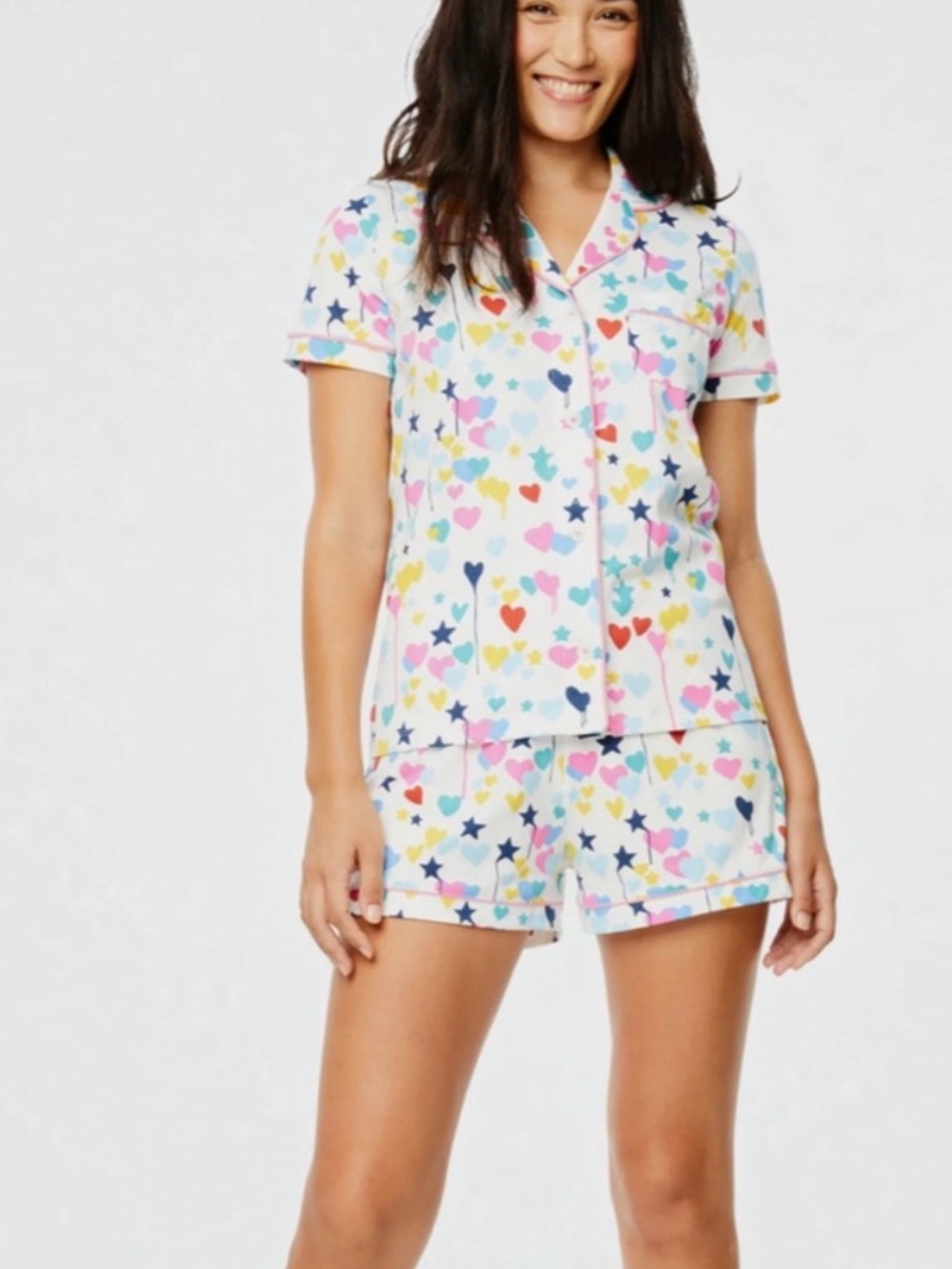 Roller Rabbit Kerri Rosenthal Starry Starry Love Polo Short Pajama set Med/Small